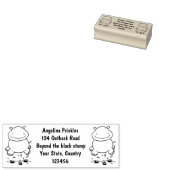 Cute hippo springende cartoon illustratie rubberstempel (Gestempeld)