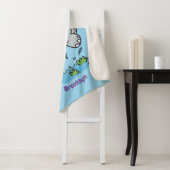 Cute hippo springende cartoon illustratie sherpa deken (In situ)