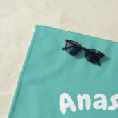 Cute hippo springende cartoon illustratie strandlaken (In situ)