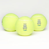 Cute hippo springende cartoon illustratie tennisballen (Multi)