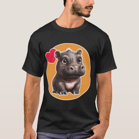 Cute Hippo T-shirt (Voorkant)
