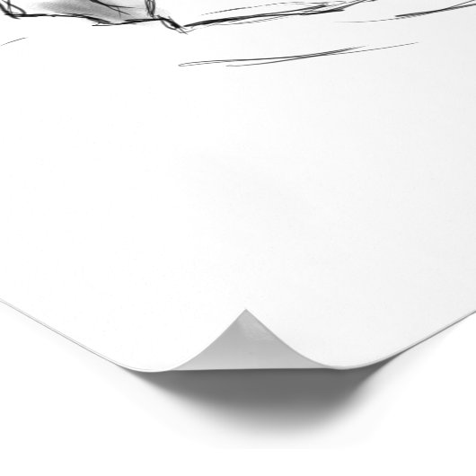 Cute hippo tekening poster (Hoek)