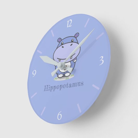 Cute Hippo Wall klok (Hoek)