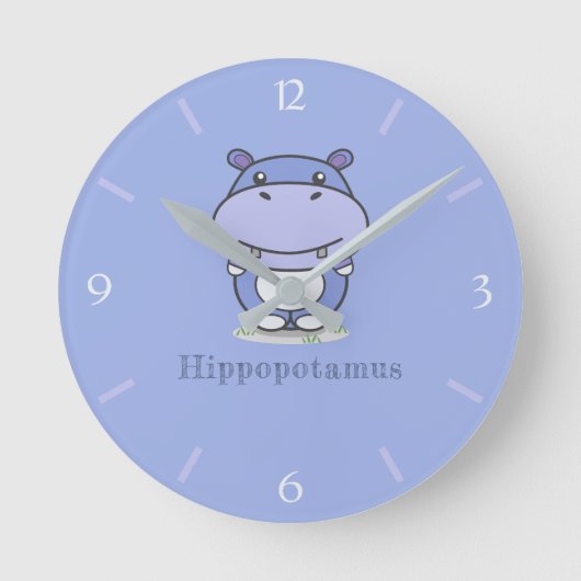 Cute Hippo Wall klok (Voorkant)