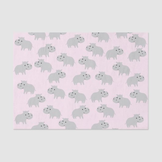 Cute Hippo-weefselpapier Tissuepapier (Voorkant)