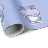 Cute Hippo Wrapping Paper Cadeaupapier (Rol Hoek)