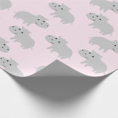 Cute Hippo Wrapping Paper Cadeaupapier (Hoek)