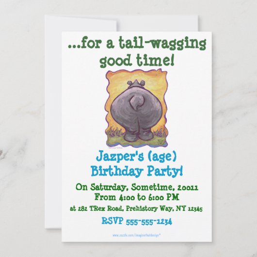 Cute Hippopotamus Birthday Kaart (Achterkant)