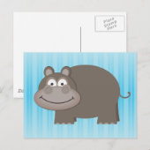 Cute Hippopotamus Briefkaart (Voorkant / Achterkant)