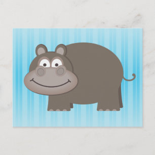 Cute Hippopotamus Briefkaart