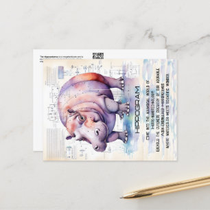 Cute Hippopotamus Briefkaart
