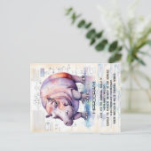 Cute Hippopotamus Briefkaart (Staand voorkant)