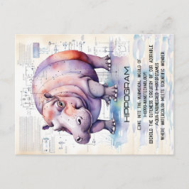 Cute Hippopotamus Briefkaart