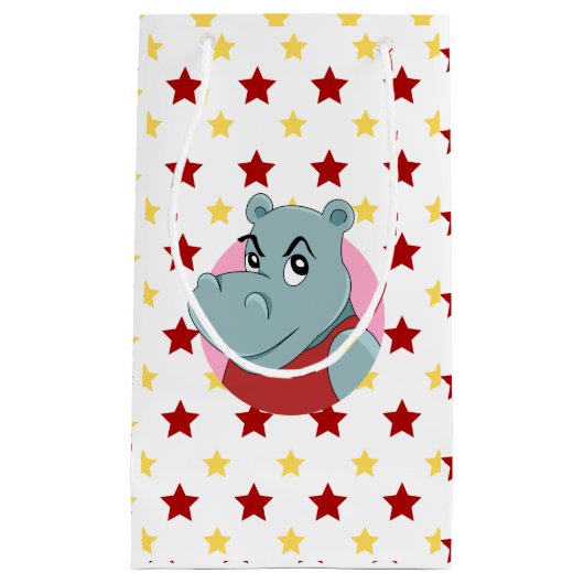 Cute hippopotamus cartoon klein cadeauzakje (Voorkant)