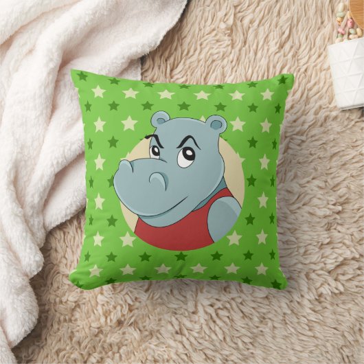 Cute hippopotamus cartoon kussen (Deken)