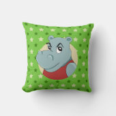 Cute hippopotamus cartoon kussen (Voorkant)