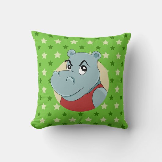 Cute hippopotamus cartoon kussen (Voorkant)
