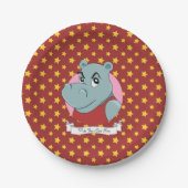 Cute hippopotamus cartoon papieren bordje (Voorkant)