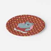 Cute hippopotamus cartoon papieren bordje (Gekanteld)