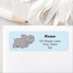 Cute Hippopotamus Etiket