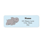 Cute Hippopotamus Etiket (Voorkant)