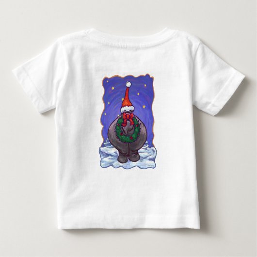 Cute Hippopotamus Kerstmis (Achterkant)