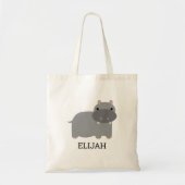Cute Hippopotamus Kinderen Personalized Tote Bag (Voorkant)