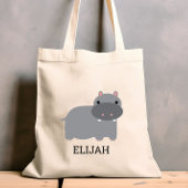 Cute Hippopotamus Kinderen Personalized Tote Bag