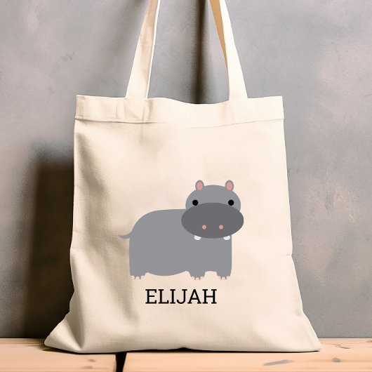Cute Hippopotamus Kinderen Personalized Tote Bag