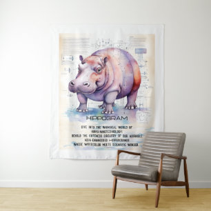 Cute Hippopotamus Wandkleed
