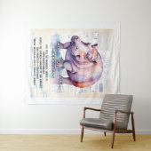 Cute Hippopotamus Wandkleed (In Situ (horizontaal))