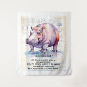 Cute Hippopotamus Wandkleed (Voorkant)