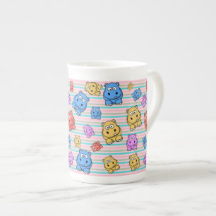Cute Hippos Colorful Zoo Animal Theme for Children Porselein Kop
