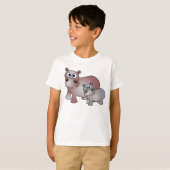 Cute Hippos Mam en Baby T-shirt (Voorkant volledig)