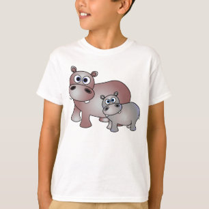 Cute Hippos Mam en Baby T-shirt