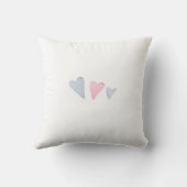 Cute Hippos Three Hearts One Family Newborn White Kussen (Achterkant)