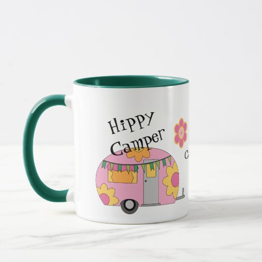 Cute Hippy Camper Personalized Mok (Links)