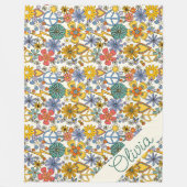 Cute Hippy Floral Style Fleece Blanket (Voorkant)