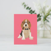 Cute Hipster Beagle Puppy Dog voor Hondenliefhebbe Briefkaart (Staand voorkant)