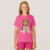 Cute Hipster Beagle Puppy Dog voor Hondenliefhebbe T-shirt (Voorkant volledig)
