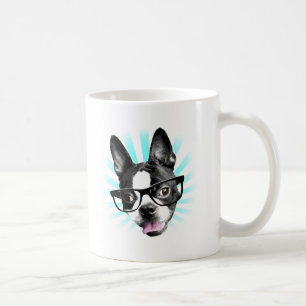 Cute! Hipster Boston Terrier Koffiemok