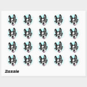Cute! Hipster Boston Terrier Ronde Sticker (Vel)