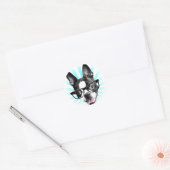 Cute! Hipster Boston Terrier Ronde Sticker (Envelop)