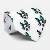 Cute! Hipster Boston Terrier Stropdas (Opgerold)