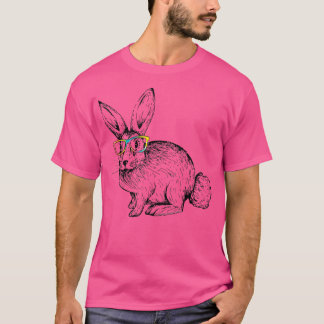 Cute Hipster Bunny Tie Dye Glasses Rabbit Lovers E T-shirt