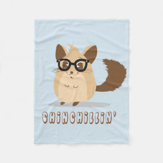 Cute Hipster Chinchilla Fleece Blanket Deken