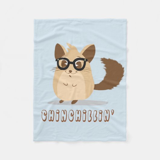 Cute Hipster Chinchilla Fleece Blanket Deken (Voorkant)