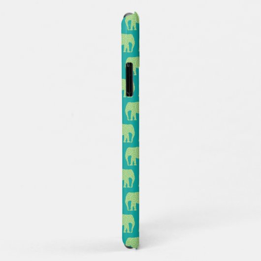 Cute Hipster Elephant Pattern Blauwgroen Green Case-Mate iPhone Case (Achterkant/rechts)