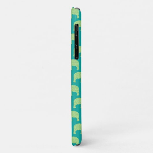 Cute Hipster Elephant Pattern Blauwgroen Green Case-Mate iPhone Case (Achterkant/links)