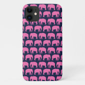 Cute Hipster Elephant Pattern Pink Blue Case-Mate iPhone Case (Achterkant)
